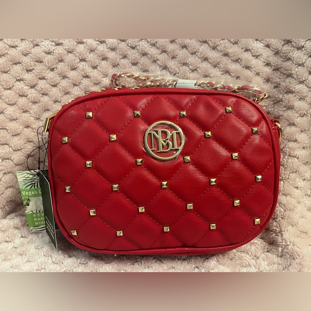 Red Quilted Crossbody/Camera bag Studio Badgley Mischka